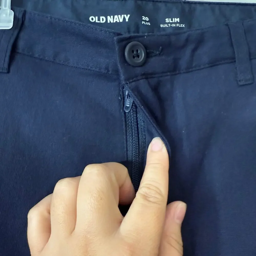 Old Navy Slim School Uniform Chino Pants for Boys, Navy, 20 Plus 665608